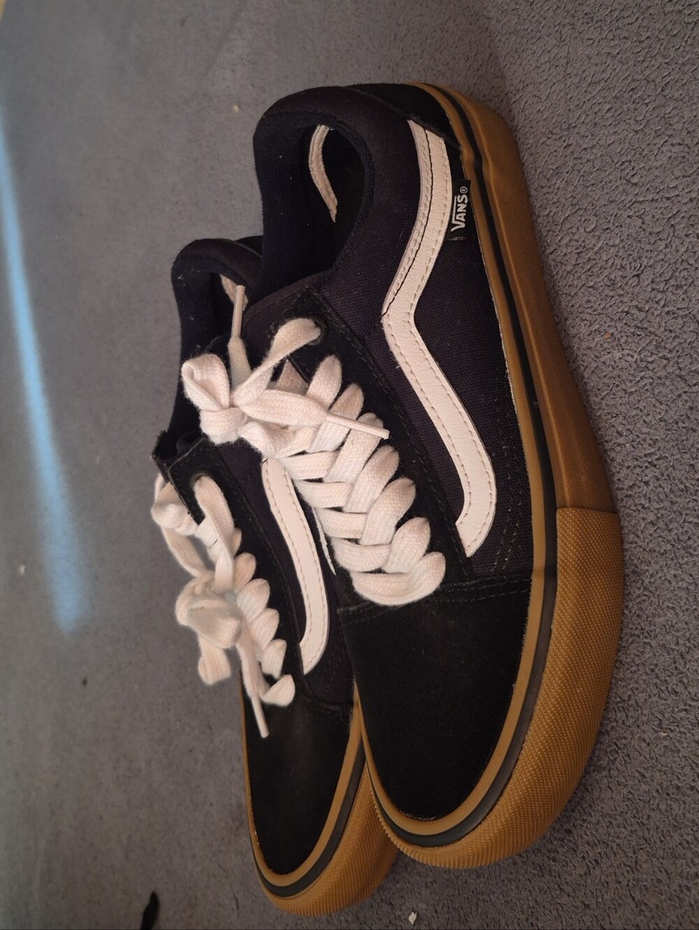 Vans Black and White Low-Top Sneakers with Gum Outsole